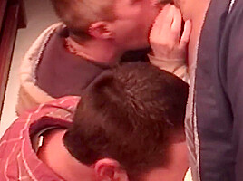 Hungry Gay Scene-4 Gay Cock Sucking Orgy At The Video Store