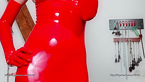 Hot Italian Mistress In Red Latex With Mistress Red